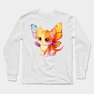 Cute Butterfly Cat T-shirt Long Sleeve T-Shirt